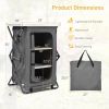 Folding Camping Storage Cabinet with 3 Shelves and Carry Bag - Gray